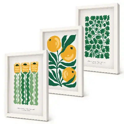 Photo frame wall with botanical flower and leaf posters
