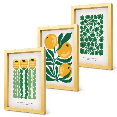 Photo frame wall with botanical flower and leaf posters