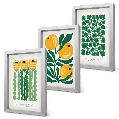 Photo frame wall with botanical flower and leaf posters