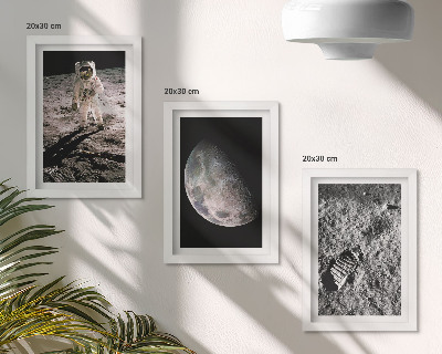 Photo frame wall Astronaut on the Moon Footprint Photo