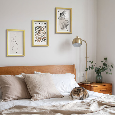 3-piece wall art set Abstract poster of feminine shapes leaves boho style