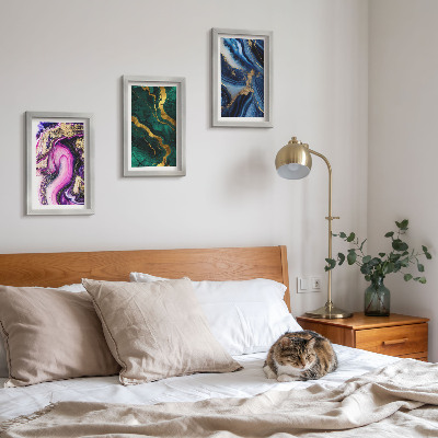 Photo frame wall Abstract patterns in shades of pink, green and blue