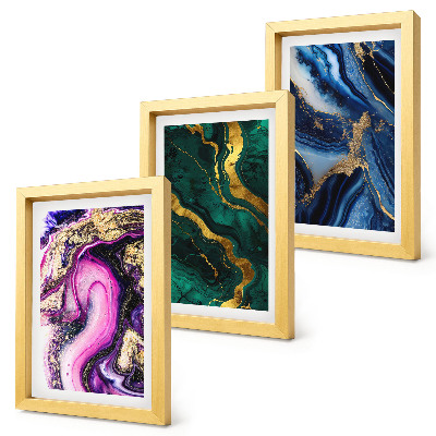 Photo frame wall Abstract patterns in shades of pink, green and blue