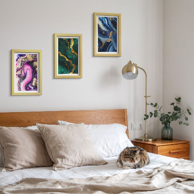 Photo frame wall Abstract patterns in shades of pink, green and blue