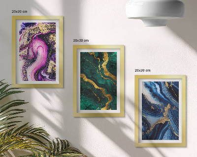 Photo frame wall Abstract patterns in shades of pink, green and blue