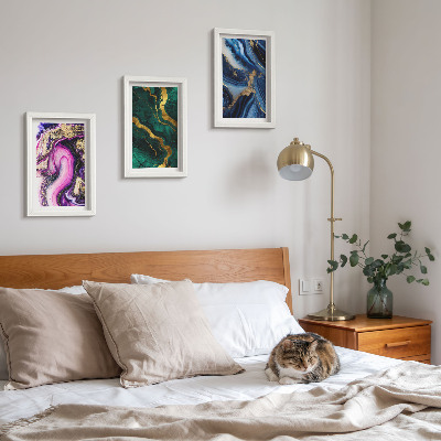 Photo frame wall Abstract patterns in shades of pink, green and blue