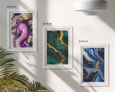 Photo frame wall Abstract patterns in shades of pink, green and blue
