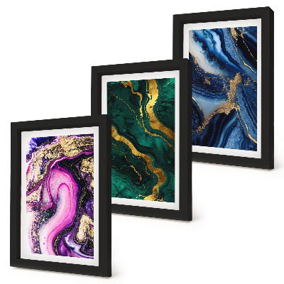 Photo frame wall Abstract patterns in shades of pink, green and blue