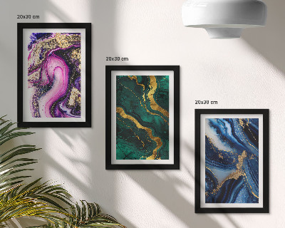 Photo frame wall Abstract patterns in shades of pink, green and blue