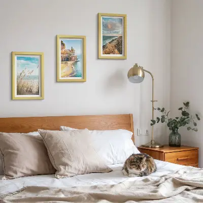 3-piece wall art set seaside landscapes featuring beach, city and cliffs