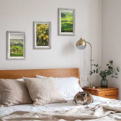 Photo frame wall Italian landscapes with citrus trees and green hills