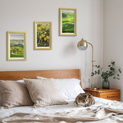 Photo frame wall Italian landscapes with citrus trees and green hills