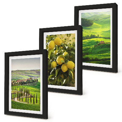 Photo frame wall Italian landscapes with citrus trees and green hills