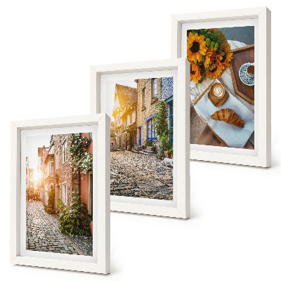 Photo frame wall Charming streets with coffee and sunflowers