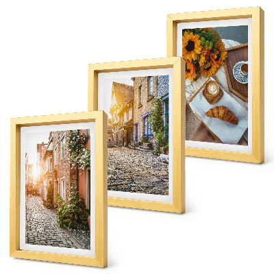 Photo frame wall Charming streets with coffee and sunflowers
