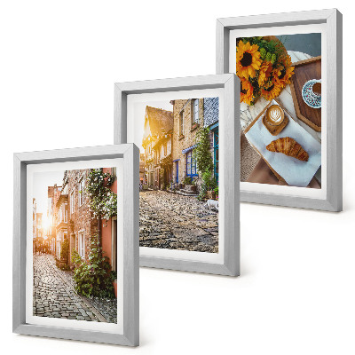 Photo frame wall Charming streets with coffee and sunflowers