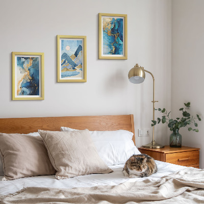 Photo frame wall Blue mountains with abstract pattern elements