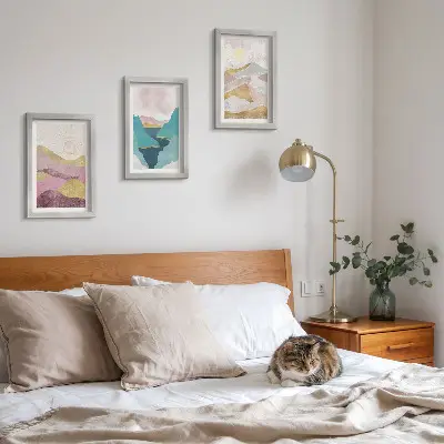 3-piece abstract mountain and sun wall art set abstract landscapes depicting mountains and sun