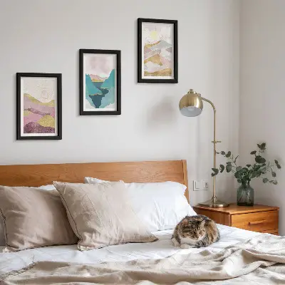 3-piece abstract mountain and sun wall art set abstract landscapes depicting mountains and sun