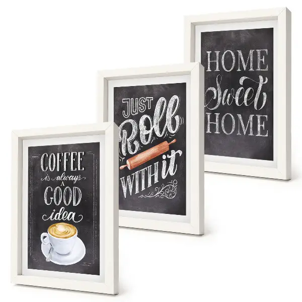 Photo frame wall gallery set with a coffee and home warmth theme