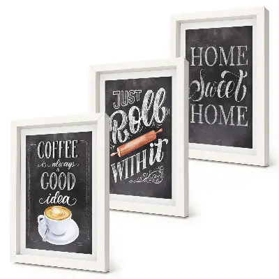 Photo frame wall gallery set with a coffee and home warmth theme