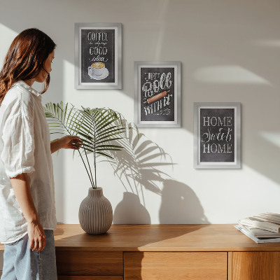 Photo frame wall Coffee, home warmth and coziness