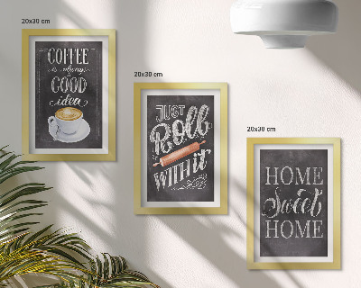 Photo frame wall Coffee, home warmth and coziness