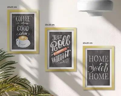 Photo frame wall gallery set with a coffee and home warmth theme