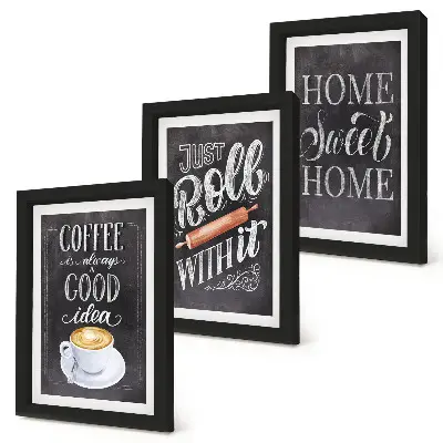 Photo frame wall gallery set with a coffee and home warmth theme