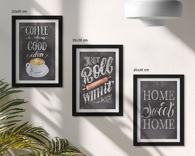 Photo frame wall Coffee, home warmth and coziness