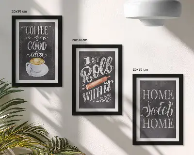 Photo frame wall gallery set with a coffee and home warmth theme