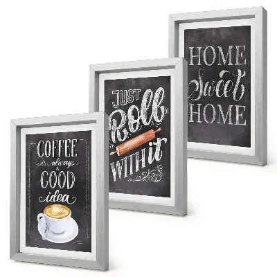 Photo frame wall gallery set with a coffee and home warmth theme