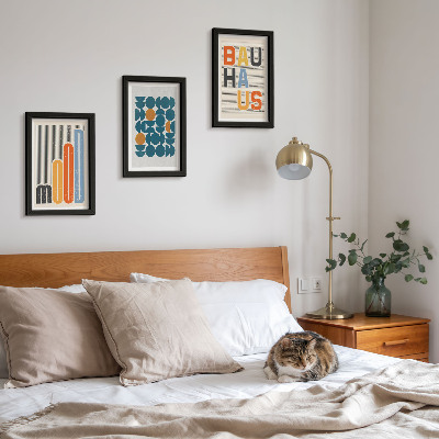 Framed triptych Geometric patterns posters Bauhaus style