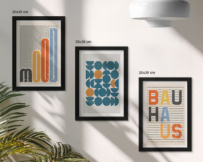 Framed triptych Geometric patterns posters Bauhaus style
