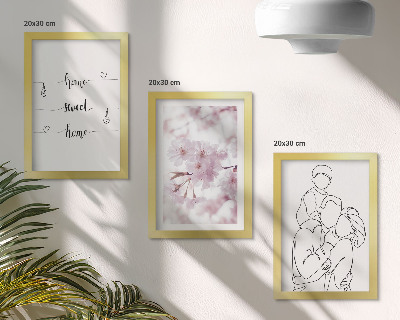 3-piece wall art set Flowers and family in a minimalist design