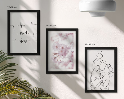3-piece wall art set Flowers and family in a minimalist design