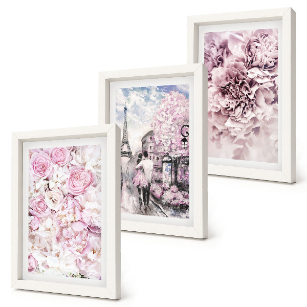 Photo frame wall Flowers in shades of pink romantic landscape