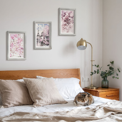 Photo frame wall Flowers in shades of pink romantic landscape