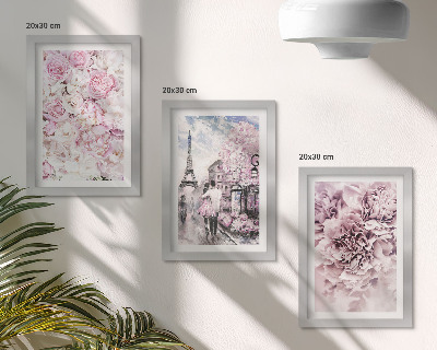 Photo frame wall Flowers in shades of pink romantic landscape