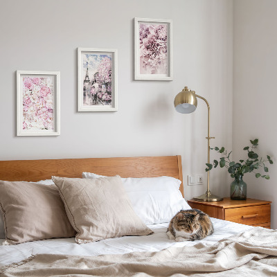 Photo frame wall Flowers in shades of pink romantic landscape