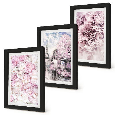Photo frame wall Flowers in shades of pink romantic landscape