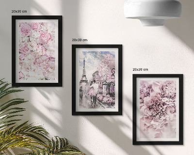 Photo frame wall Flowers in shades of pink romantic landscape