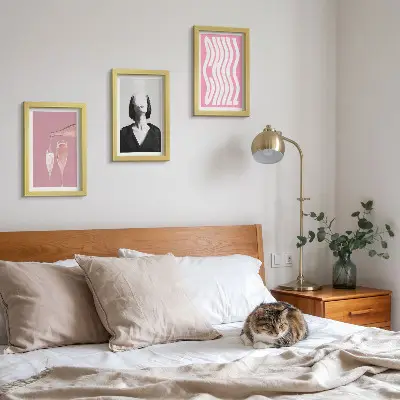 3-piece wall art set stylish portrait of a woman relaxing with champagne