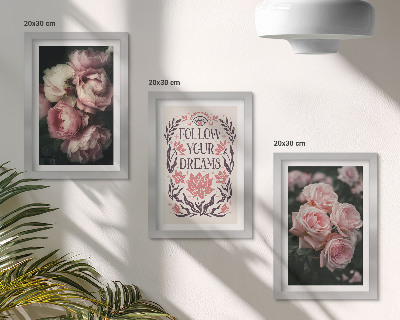 Photo frame wall Vintage roses with the inscription about dreams
