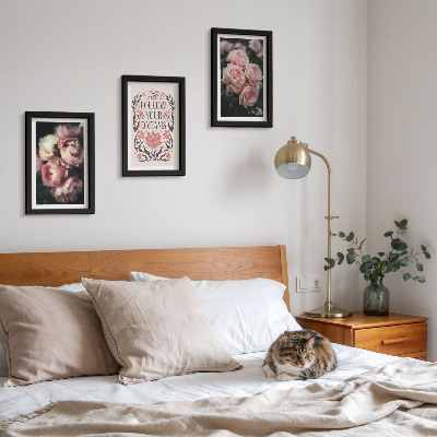 Photo frame wall Vintage roses with the inscription about dreams
