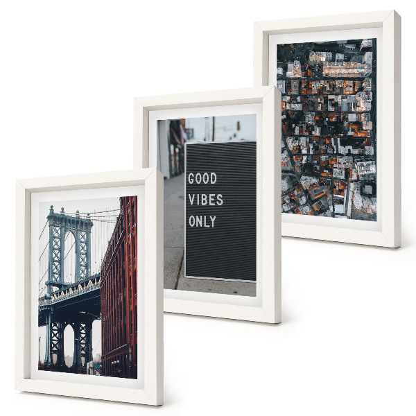 Photo frame wall Bridge in the city with street signs, aerial view