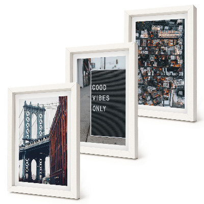 Photo frame wall Bridge in the city with street signs, aerial view