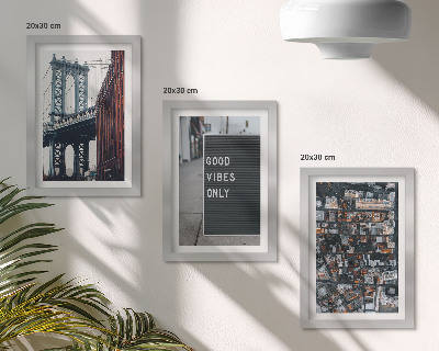 Photo frame wall Bridge in the city with street signs, aerial view