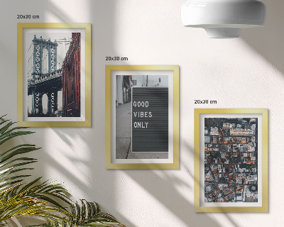 Photo frame wall Bridge in the city with street signs, aerial view