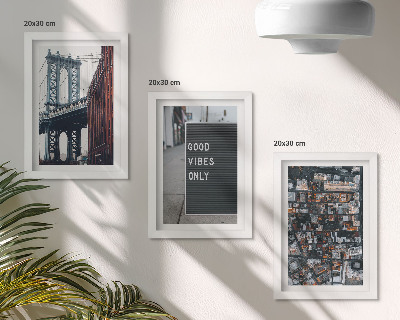 Photo frame wall Bridge in the city with street signs, aerial view